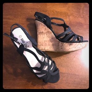 Cute Black Wedge Sandal